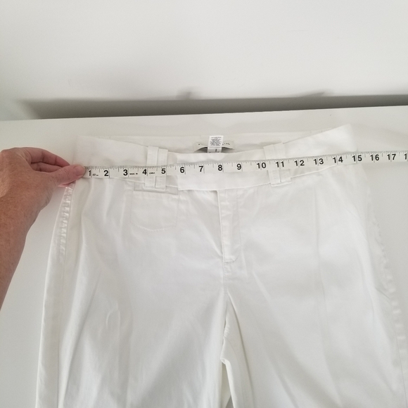 Banana Republic Martin Fit Flared Leg Cotton White Pant Stretch Size 4 - Picture 3 of 15